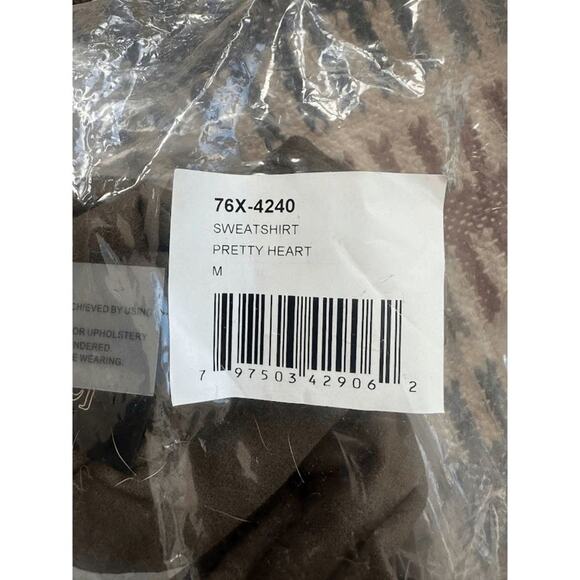 NWT Blanknyc Womens Taupe Faux Suede Pretty Heart Pullover Sweatshirt Size M - Picture 10 of 10